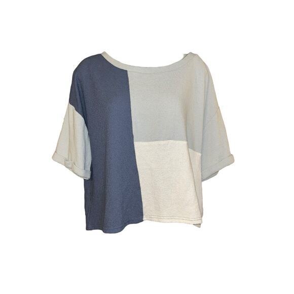 Blu Pepper Womens Colorblock Shirt NWT Size L - Picture 1 of 3